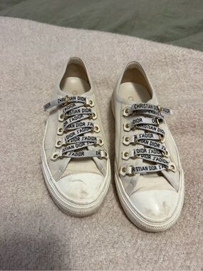 Christian Dior J'Adior Canvas Sneakers in Off-White